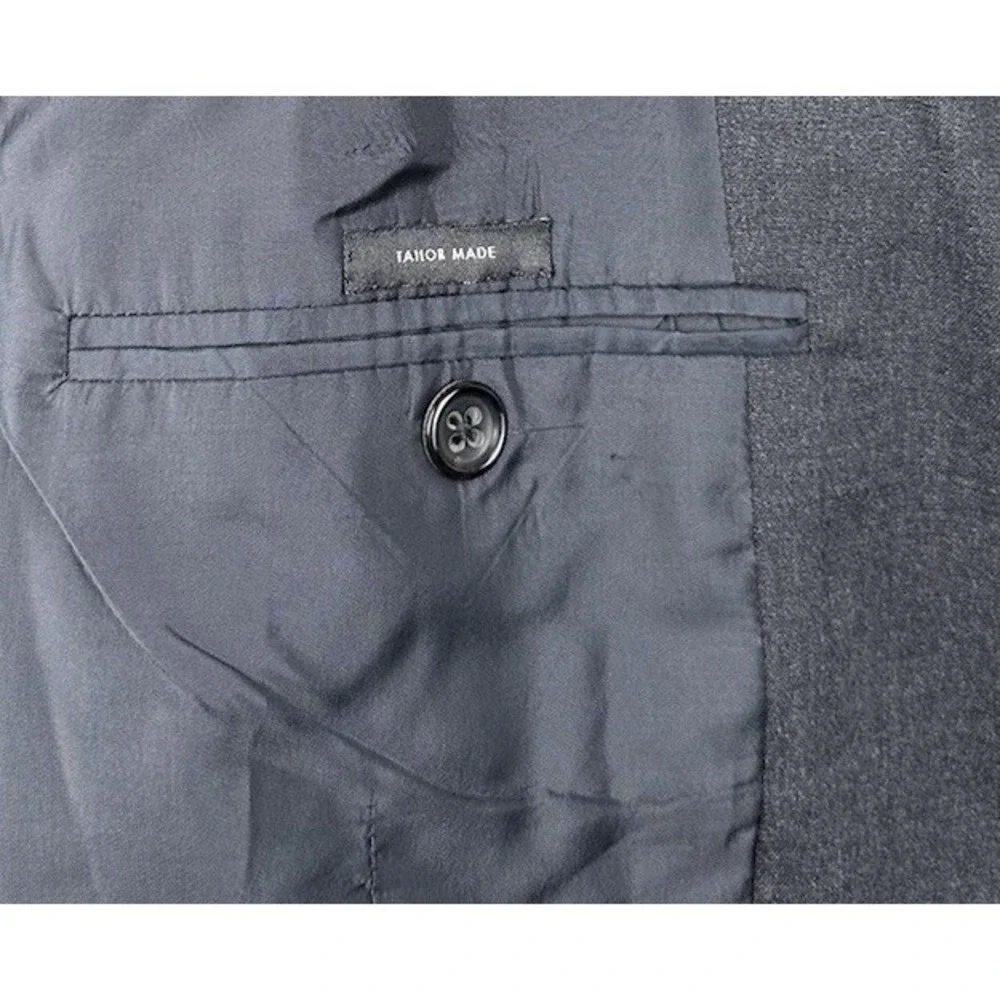 Jil Sander Charcoal Gray Pure Wool Mens Suit 40R Pant 32x29 Tailor Made